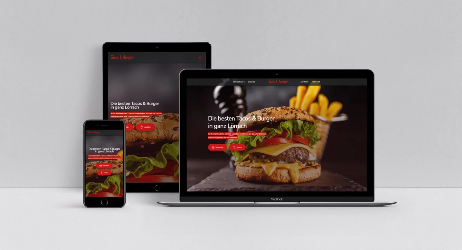 Website für Tacos & Burger